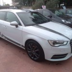 Audi A3 Sportback dopo la Customizzazione con Pellicola ad alta resistenza di colore Grigio Personalizzato su Tetto, Cofano e Fiancata, Cerchi 17